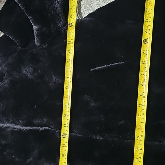 Vintage Moulieres Paris Mouton Dyed Black Processed Lamb Swing Coat XL - Picture 11 of 13